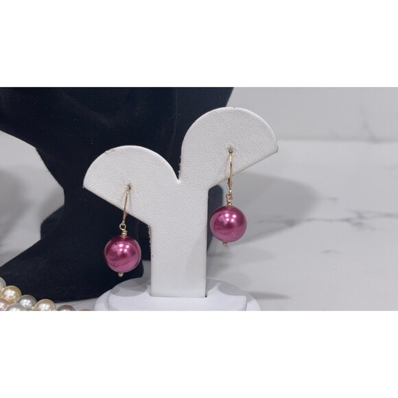 Vintage Modern Faux Pearl Jewelry Lot Gold Tone Sets Long Necklaces - Picture 4 of 9